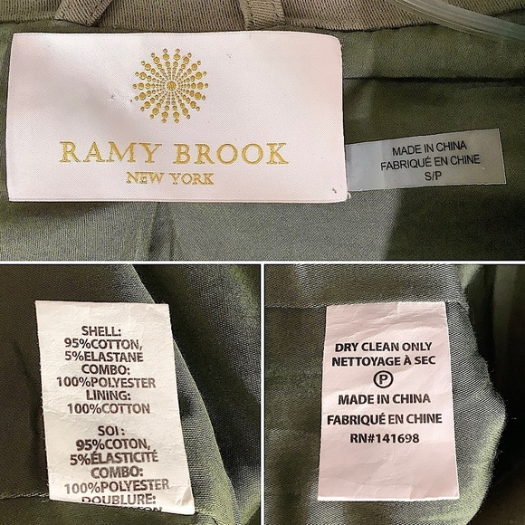 RAMY BROOK Sequin Utility Jacket Celia Grunge Streetwear Oversized Army Green S - Picture 11 of 16
